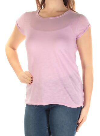Free People Cap Sleeve Crew Neck T-Shirt Casual Top 