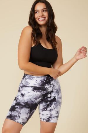 Dani Tie-Dye Biker Short in Black 