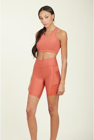 Over-Time Recycled Poly Biker Shorts in Hotsauce alternate image