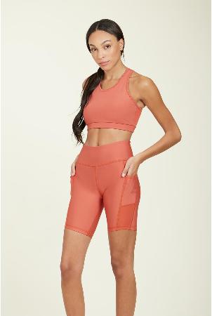 Over-Time Recycled Poly Biker Shorts in Hotsauce alternate image