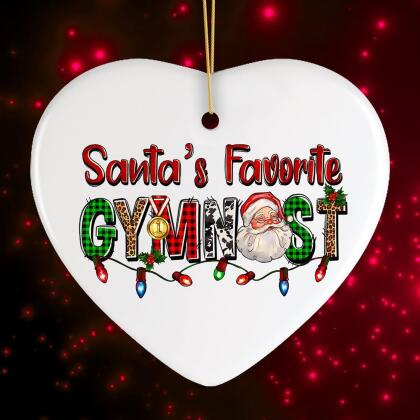 Santa’s Favorite Gymnast Christmas Ornament alternate image