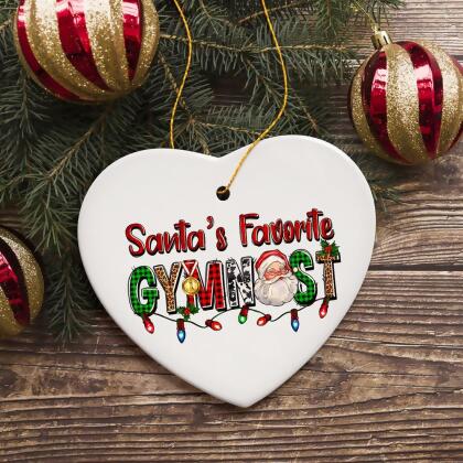 Santa’s Favorite Gymnast Christmas Ornament alternate image