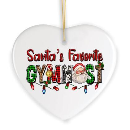 Santa’s Favorite Gymnast Christmas Ornament alternate image