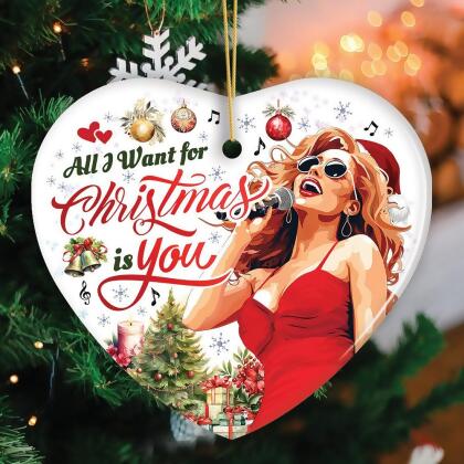 All I Want for Christmas is You Elegant Artistic Musical Christmas Ornament, Classic Tree Decoration alternate image