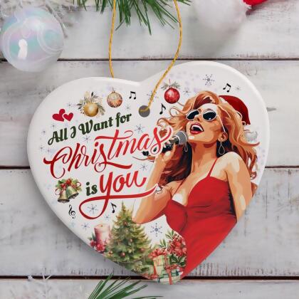 All I Want for Christmas is You Elegant Artistic Musical Christmas Ornament, Classic Tree Decoration alternate image