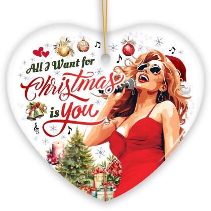 All I Want for Christmas is You Elegant Artistic Musical Christmas Ornament, Classic Tree Decoration alternate image