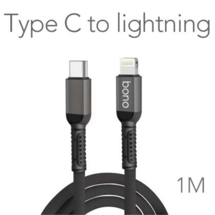 bono 65W USB C 對 Lightening PD傳輸線 - 黑色1米 