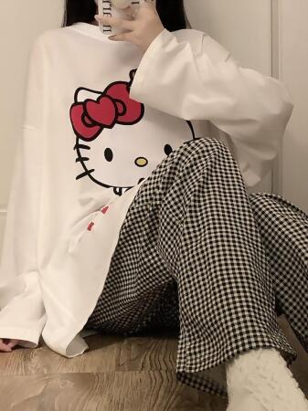 貓貓系列棉質長袖透氣睡衣套裝 