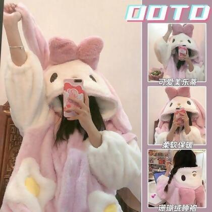 冬季美樂蒂造型保暖睡袍家居服 L現貨 