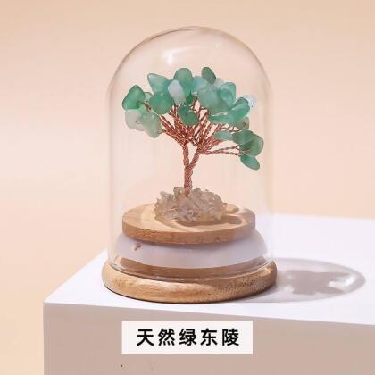 招財迎好運迷你許願瓶 防塵水晶樹 