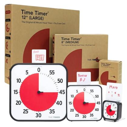 [3美國直購] Time Timer 12吋 8吋 3吋 教育版 視覺倒數計時器 60分鐘定時器 含書寫小卡_CC1/3/4 