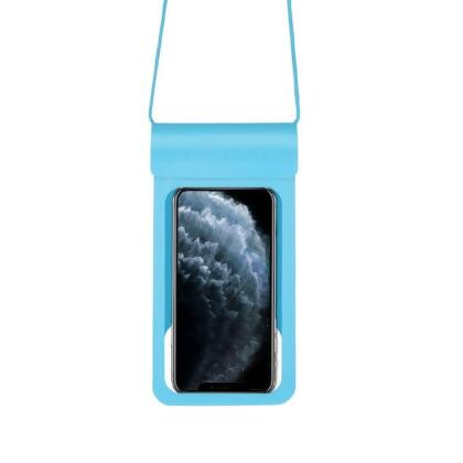 手機防水袋 玩水必備 潛水套 掛脖手機袋 游泳 浮潛 防水套 手機袋 手機夾鏈袋 防水袋 防水套 防水包 IPX8防水-藍色-大號11.3*22CM 