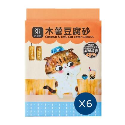 木薯豆腐砂6包組｜除臭貓砂｜木薯砂+豆腐砂黃金比例｜超強凝結 