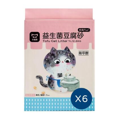 益生菌豆腐砂6包組｜除臭貓砂｜抗粉化｜極細 1.5mm 消臭條型 
