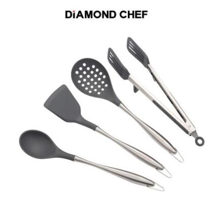 【DIAMOND CHEF】食品級耐熱矽膠廚具｜湯勺｜漏勺｜料理夾｜鍋鏟 - 湯勺 