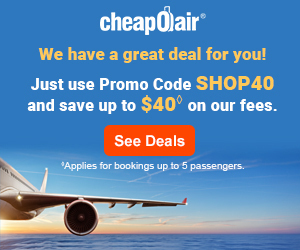 Save up to $40◊ off our Fees on Flights. Use Special Coupon SHOP40. 