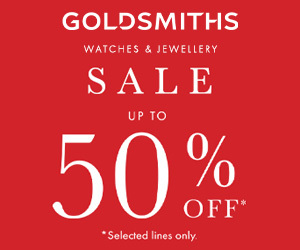 Goldsmiths watches and Jewellery Sales Up to 50% off Selected lines only