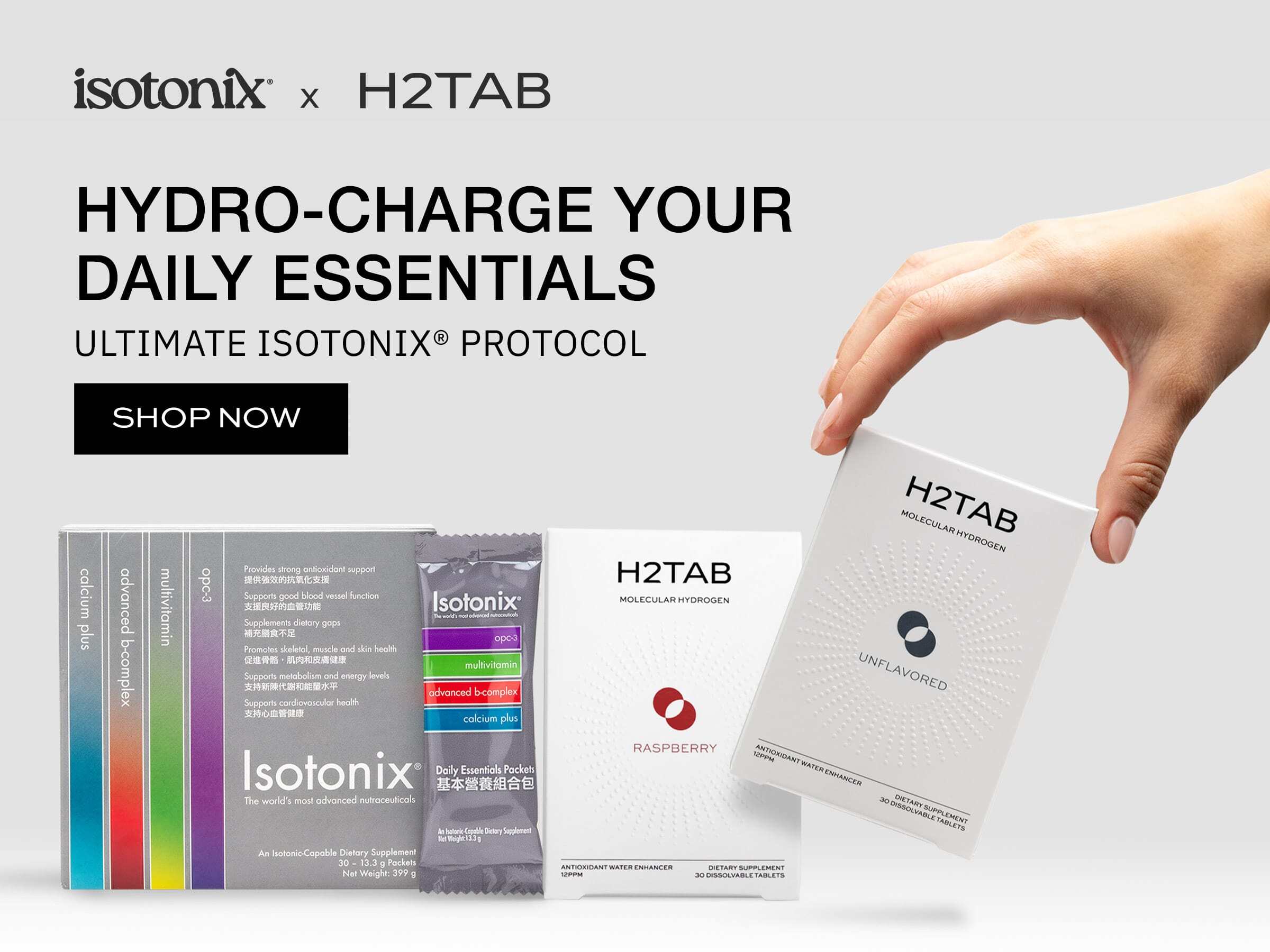 The Ultimate Isotonix® Protocol Hydro-Charge your Daily Essentials Shop Now