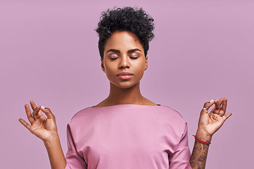 Woman finding peace
