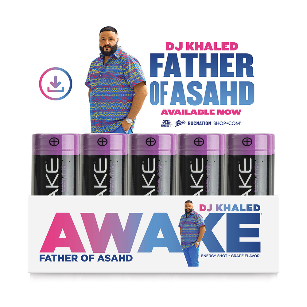 Awake® Energy Shot X DJ Khaled Father of Asahd + Father of Asahd Album Digital Download #DJKhaledXShopcom #FatherofAsahdXShopcom - Grape Flavor #